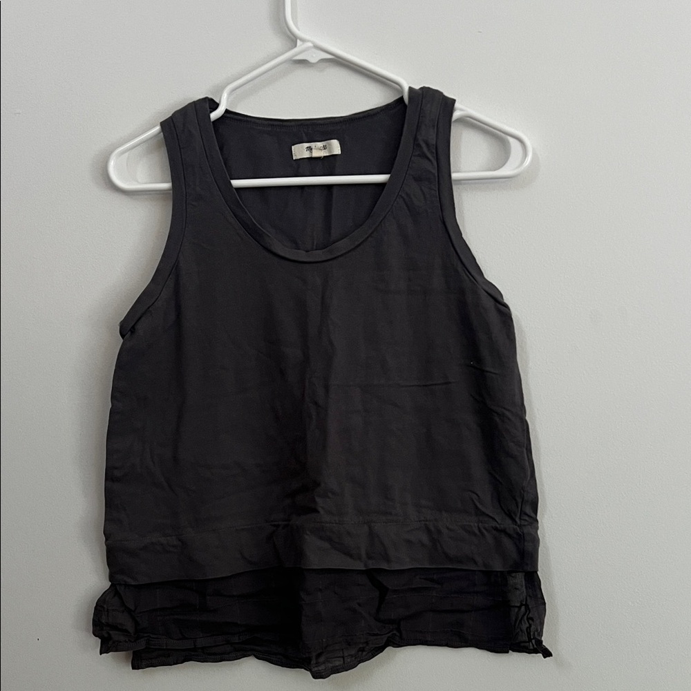 Madewell Black Layered Tank Top